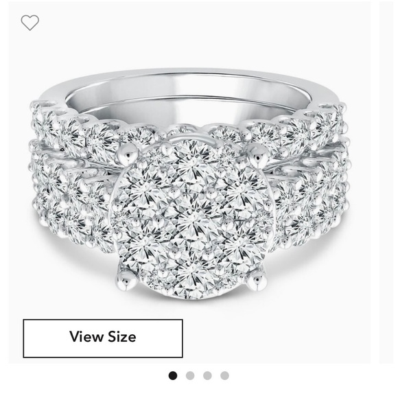 Diamond 4 carat 10k white gold bridal set - Picture 1 of 12